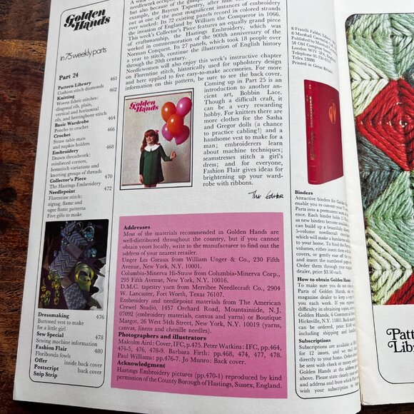 Golden Hands Vintage Craft Magazines Vol. 2 Parts 17/24/27 Needlepoint Sewing Pa - Picture 7 of 16